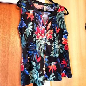 Perception Concept sleeveless tropical print top large